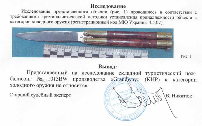 Заключение экспертизы