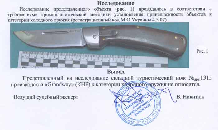 Заключение экспертизы