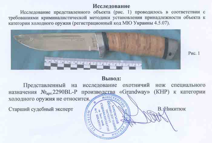 Заключение экспертизы