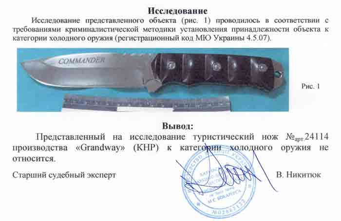 Заключение экспертизы