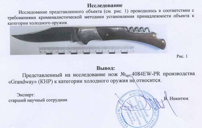 Заключение экспертизы