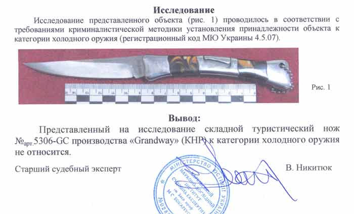 Заключение экспертизы