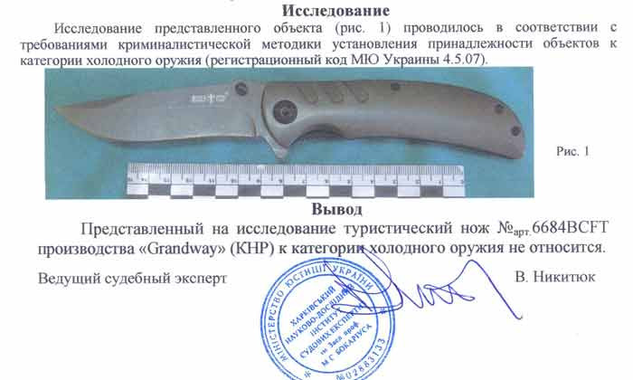 Заключение экспертизы