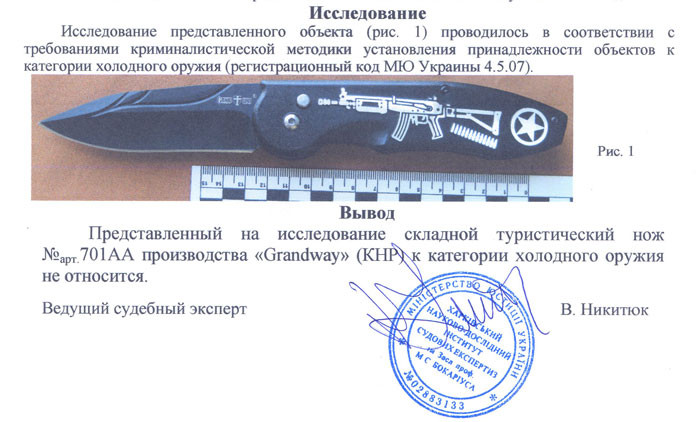 Заключение экспертизы