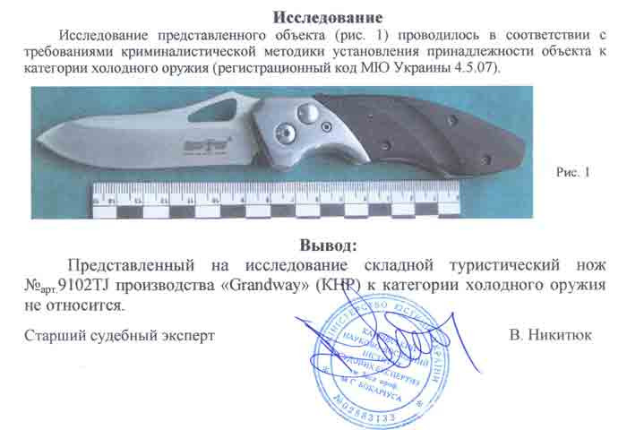 Заключение экспертизы