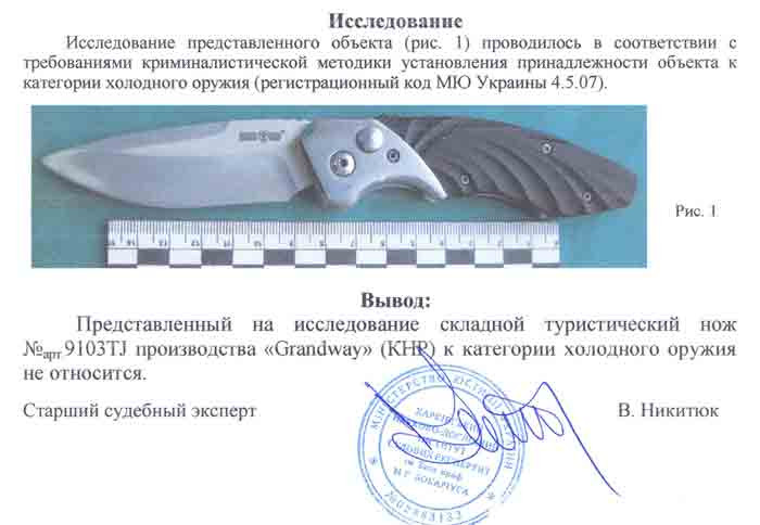 Заключение экспертизы