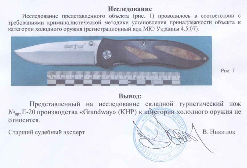 Заключение экспертизы