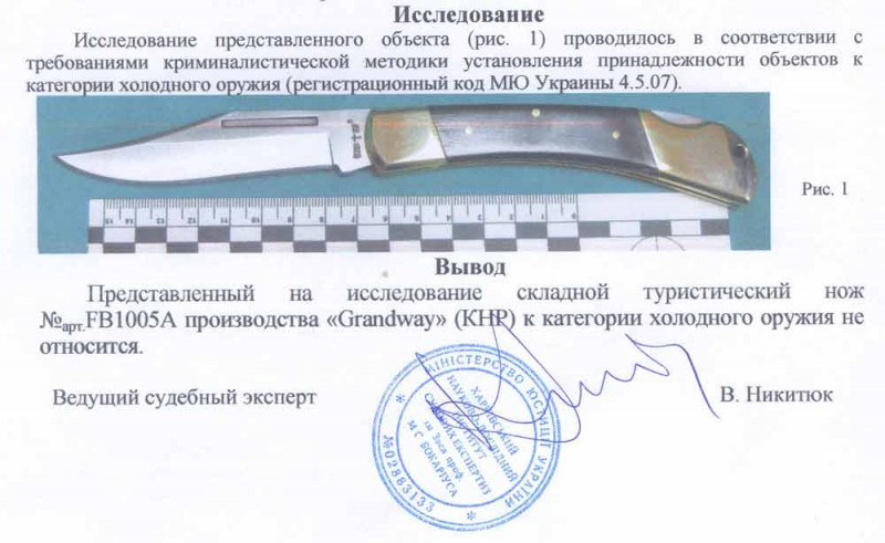 Заключение экспертизы