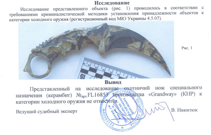 Заключение экспертизы