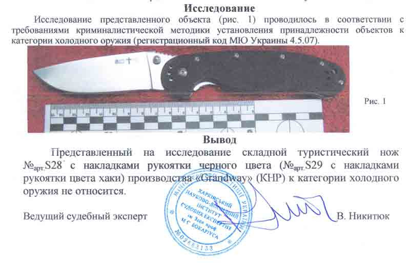 Заключение экспертизы