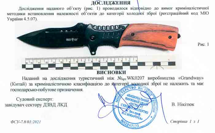 Заключение экспертизы